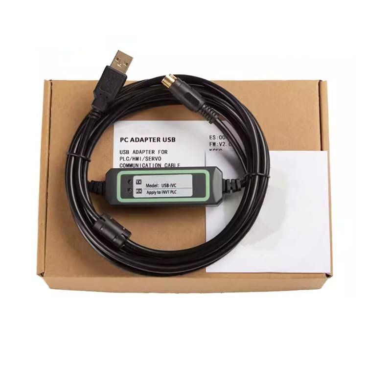 USB-IVC for IVC1/IVC2 Series PLC Programming Cable Communication Download Cable High Speed and Stable Model FT232RL Chip/Black Gold-Plated Plug 3m