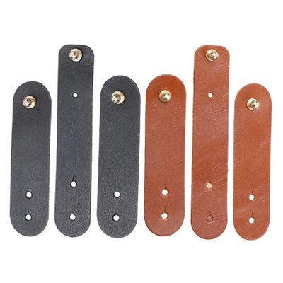 Angoily 2sets Leather Cable Straps Earphone Winder Usb Cord Organizer Cable Holders Management for Home Office