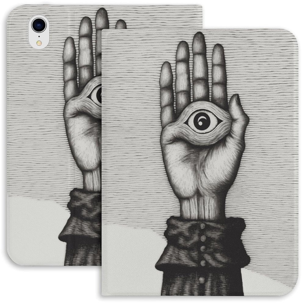 Evil Eye Hand Case for iPad iPad Mini 5/4/3/2/1(7.9- Inch) iPad Mini 6 (8.3-inch, 2021) with Pencil Holder, Protective Case with Soft TPU Back, Auto Sleep/Wake Cover