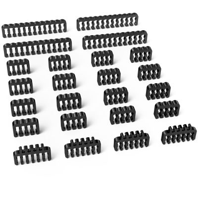 Sirlyr PC Cable Comb,PSU Cables Combs kit for Extension Cable Management 24 PCS Set 12vhpwr Cable x 4,24 pin x 4,8 pin x 16,3 mm/0.11In up to 3.5 mm/0.13 in Wire Gauge Black