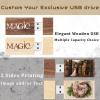 Wooden Custom USB Flash Drive 128MB 50 Pack TATMOHIK Walnut/Maple/Bamboo Wood Customized Thumb Drives Personalized Logo USB Stick Bulk Magnetic Cap for Corporate Gifts, Trade Shows, Holiday Events view 2
