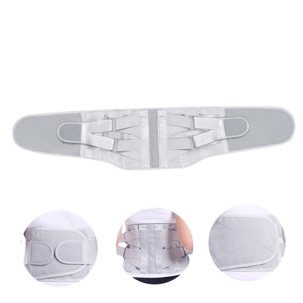 FOMIYES Breathable Waist Support Belt Plate for Lumbar Brace Therapy Gray s Reduces Spinal Pressure Easy to Wear Design for Back