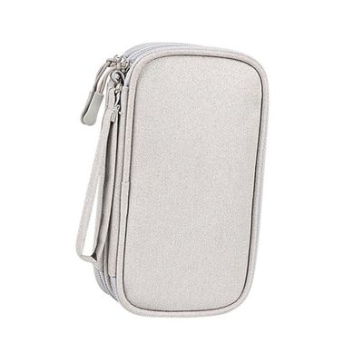 Angoily Headphone Box Protective Cover Small Organizer Bag for Electronics Travel Cord Organizer Cable Accessories Charger Case Gray
