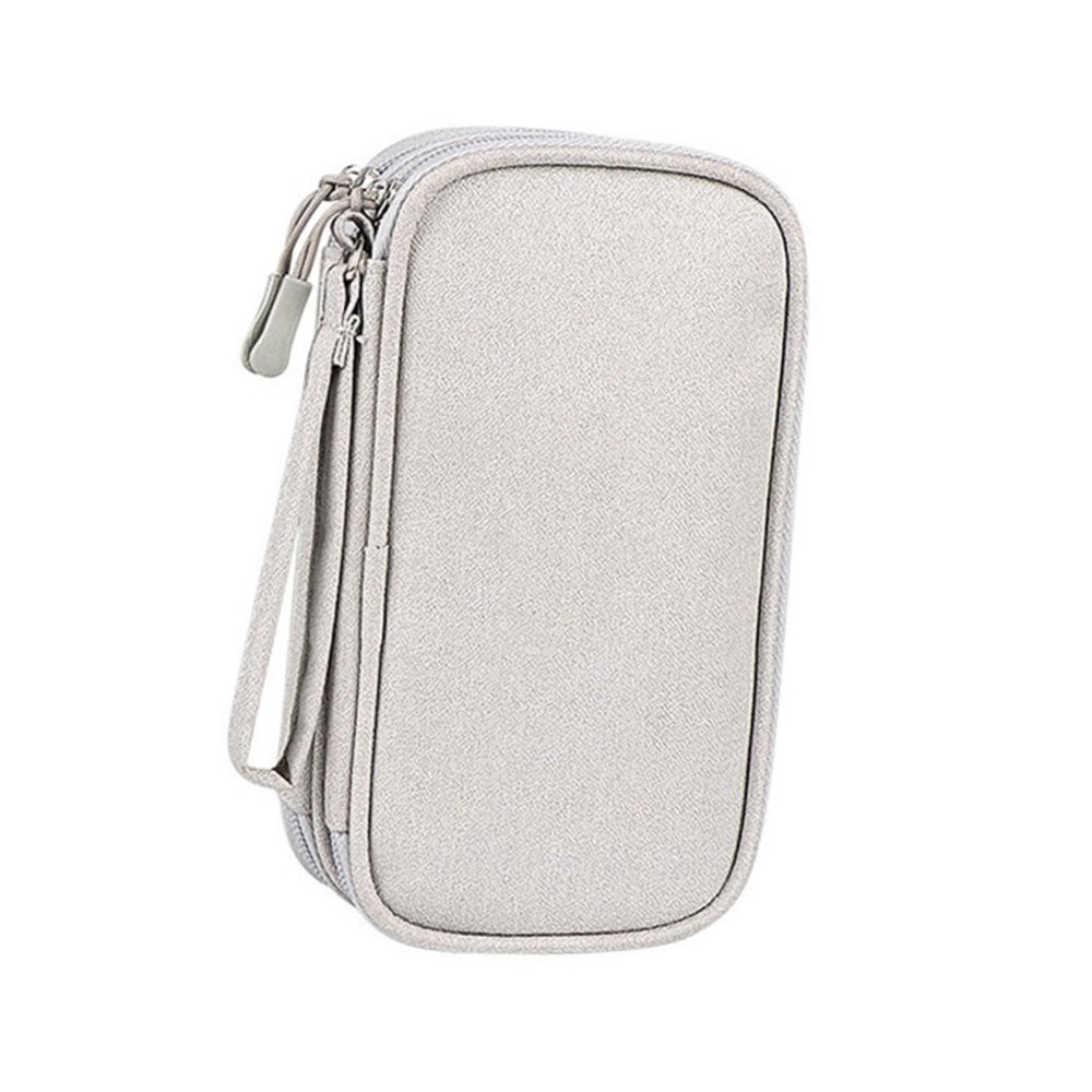 Angoily Headphone Box Protective Cover Small Organizer Bag for Electronics Travel Cord Organizer Cable Accessories Charger Case Gray