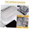 Angoily Headphone Box Protective Cover Small Organizer Bag for Electronics Travel Cord Organizer Cable Accessories Charger Case Gray view 2