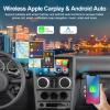 2GB+64GB Car Radio Stereo for Jeep Wrangler 2007 2008 2009 2010 (4 Door) with Wireless Carplay Android Auto 9" Android Touch Screen Car Stereo with GPS Navigation HiFi WiFi Bluetooth FM Backup Camera view 3