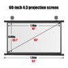 Xnyaizyc Portable Projector Screen 60 72 80 Inch, Wall & Ceiling Mounted HD Projection Screen with 4:3 Ratio 16:9 Ratio, Movie Screen for Home School Cinema Theater Outdoor Indoor (Size : 60" (4:3)) view 4