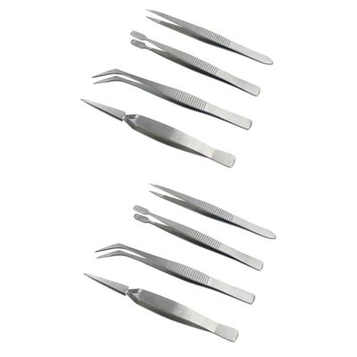 NOLITOY 8pcs Multifunctional Steel Manicure and Jewelry Holding Thickened Pointed and Curved Kit for Precision Tasks