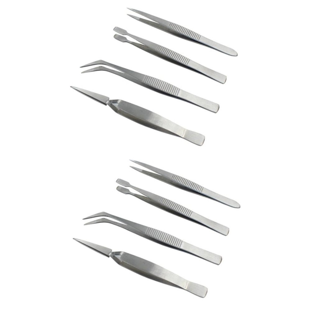 NOLITOY 8pcs Multifunctional Steel Manicure and Jewelry Holding Thickened Pointed and Curved Kit for Precision Tasks