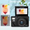64MP Digital Camera for Photography and Video: 4K Vlogging Camera for YouTube with 3'' Flip Screen and 32GB TF Card, 16X Digital Zoom Digital Camera for Gift (Black) view 4