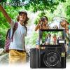 Cameras for Photography 2.7k Camera D1 3.0 MP Photographic Camera 4X Zoom Rotating Screen Professional EIS Video Camera W/h YouTube (Bundle : US Plug Color : Black) view 4