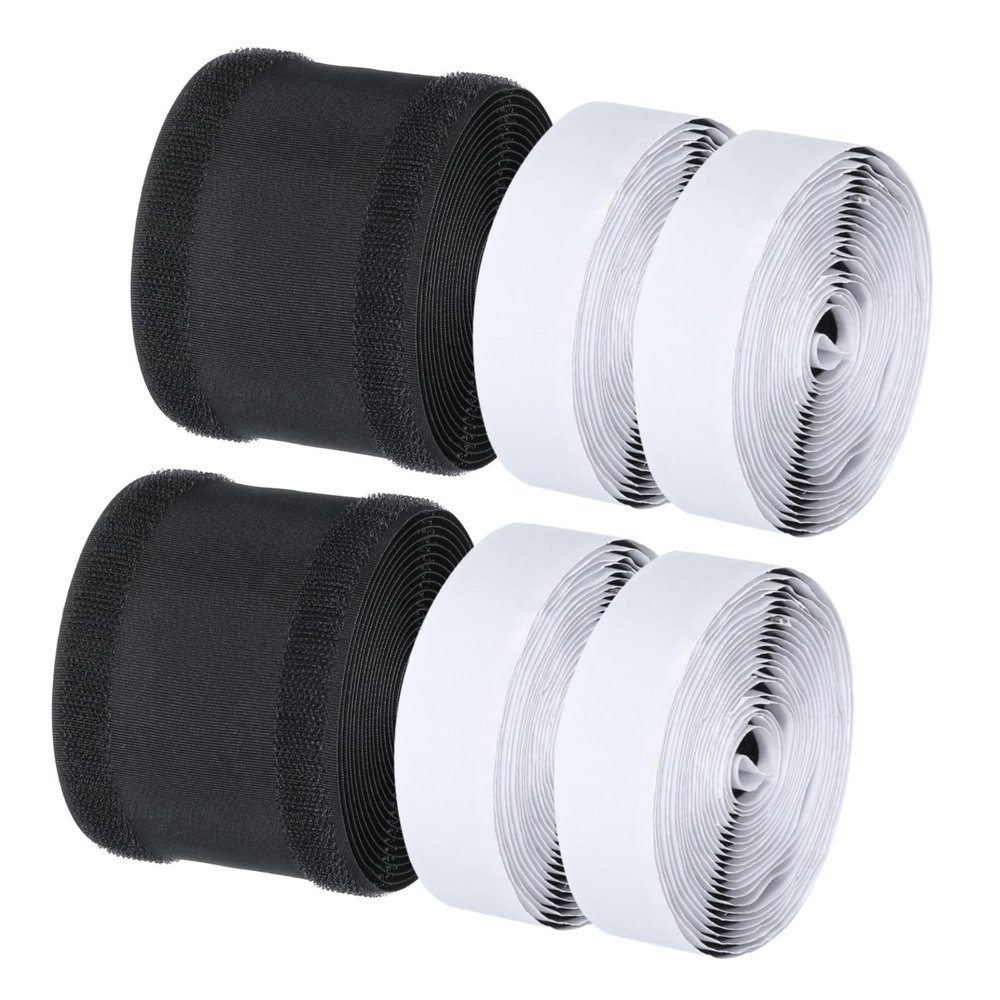 MECCANIXITY Floor Cord Cover 9.8 Ft x 2.8" Grip Floor Cable Protector Management for Home Floor with Adhesive Backing Prevent Tripping Nylon Polyester Blend Black 2Pcs