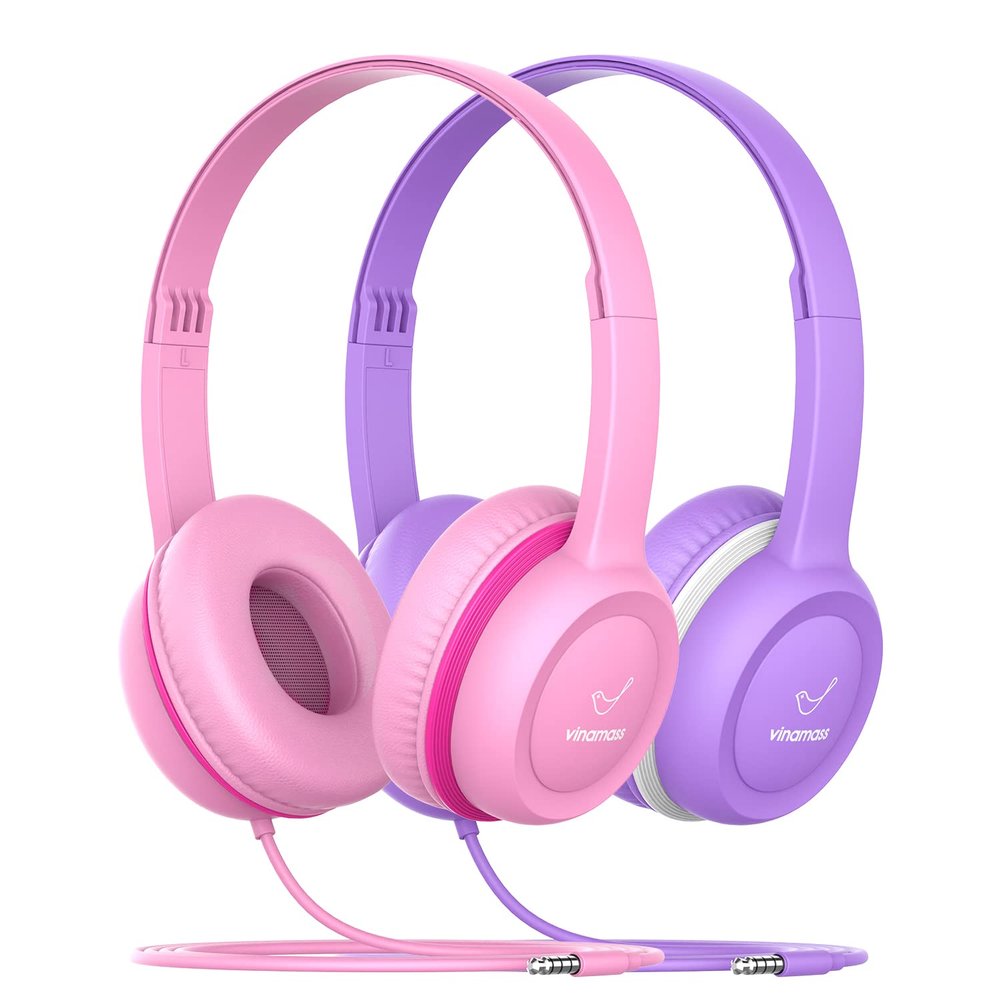 Vinamass Kids Headphones - Wired with 3.5mm Jack, Volume Limiting for Kids, Adjustable for Boys/Girls/School