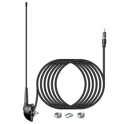Anina 16 Inch AM/FM Universal Top/Side Mount Antenna for Vehicle Truck Boat ATV UTV RV Motorcycle, 16" Car Radio Aerial Replacement Mast w/Mount Base and Extension Cable for Stereo Receiver Head Unit