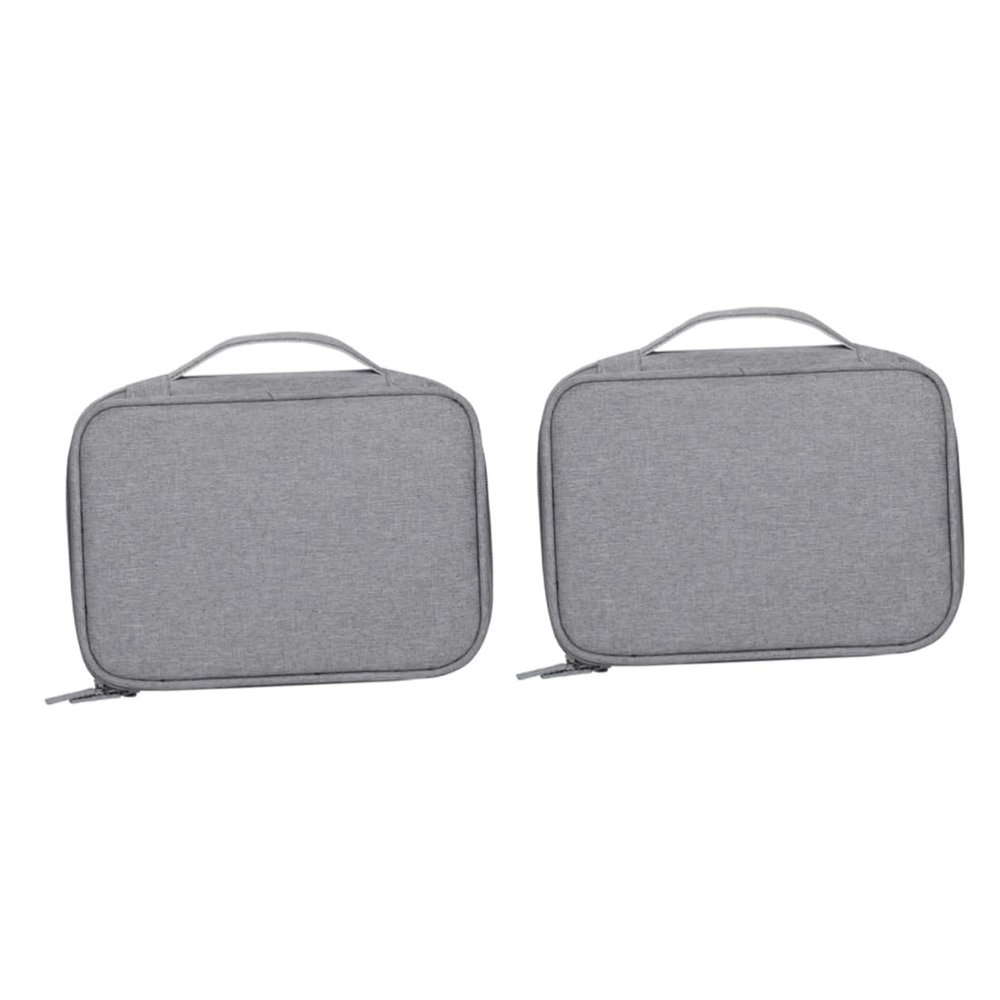 Angoily 2pcs Travel Electronics Organizer Bag Multifunctional USB Cable Pouch Grey Accessory Case Mesh Pockets for Cords Earphones Chargers for Backpack Suitcase Storage