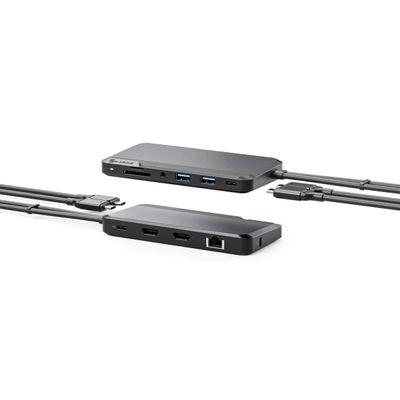 Alogic Portable Dock for Mac 10-in-1 with Dual Display 4K 60Hz Support - Dark Grey