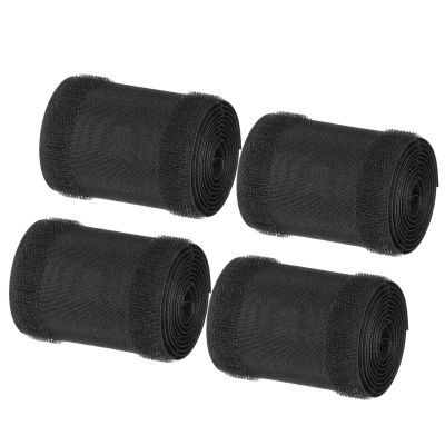MECCANIXITY Carpet Cord Cover 3.3 Ft x 2.8" Grip Floor Cable Protector Management for Commercial Carpet and Loop Style Rugs Prevent Tripping Nylon Polyester Blend Black 4Pcs