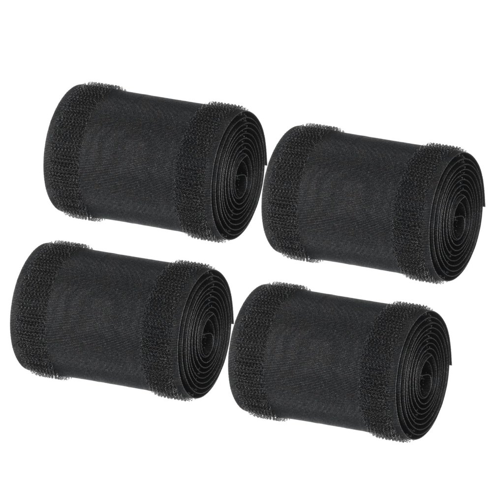 MECCANIXITY Carpet Cord Cover 3.3 Ft x 2.8" Grip Floor Cable Protector Management for Commercial Carpet and Loop Style Rugs Prevent Tripping Nylon Polyester Blend Black 4Pcs