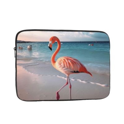 ZLWEI Laptop Sleeve Flamingo on The Beach Laptop Case Slim Laptop Bag Briefcase Shockproof Laptop Protective case for Men Women Work Travel 17 inch, Black