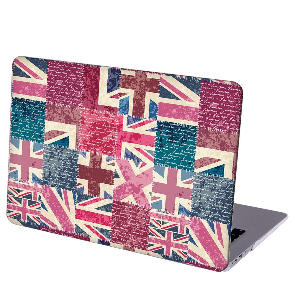 Winchihan Patterned Plastic Hard Shell Compatible with MacBook Air 13 inch (A1369 A1466, 2010-2017 Release) with Screen Protector & Keyboard Cover, Union Jack - AS4645