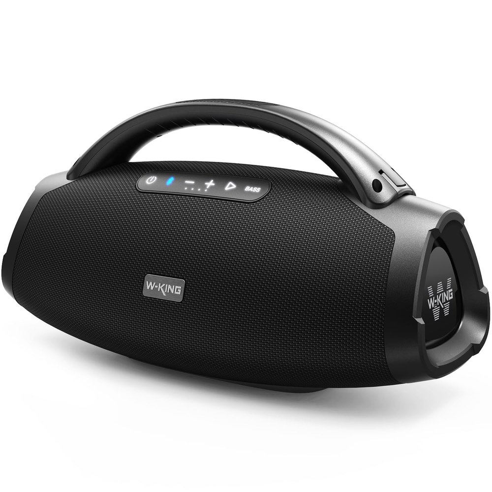 W-KING 300W Peak 200W RMS Portable Bluetooth Speakers, Massive Bass Party Boombox IPX7 Waterproof Bluetooth Speaker Large, Loud Outdoor Wireless Speaker/V5.3/EQ APP/Fast Charge/Stereo Pair/Guitar in