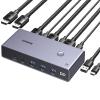 UGREEN 8K Displayport KVM Switch DP 1.4 with 4 USB 3.0 Ports (3 USB-A + 1 USB-C) Bundle with UGREEN USB C to DisplayPort 1.4 Cable 8K@60Hz 4K@240Hz Thunderbolt 4/3 to DisplayPort Cord view 2