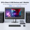 UGREEN 8K Displayport KVM Switch DP 1.4 with 4 USB 3.0 Ports (3 USB-A + 1 USB-C) Bundle with UGREEN USB C to DisplayPort 1.4 Cable 8K@60Hz 4K@240Hz Thunderbolt 4/3 to DisplayPort Cord view 3