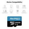 AKASO 256GB microSDXC U3 Memory Card - Up to 100MB/s, UHS-I C10, U3, Full HD, 4K UHD, MicroSD Card view 4