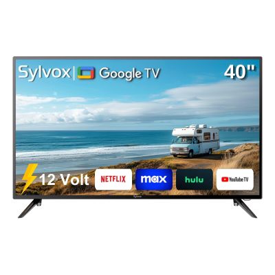 SYLVOX Smart RV TV, 40'' 12 Volt TV for RVs, 1080P FHD Compatibility with Google TV & Google Assitant, Bulit in App Store, Screencast, Small Smart Television for RVs, Campers, Boats and More