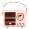 ASHATA Retro Bluetooth Speaker Pink, Compact Vintage Bluetooth Speaker Built in Card Radio for Outdoor Desk Bedroom Office Party view 1