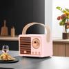 ASHATA Retro Bluetooth Speaker Pink, Compact Vintage Bluetooth Speaker Built in Card Radio for Outdoor Desk Bedroom Office Party view 3
