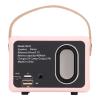 ASHATA Retro Bluetooth Speaker Pink, Compact Vintage Bluetooth Speaker Built in Card Radio for Outdoor Desk Bedroom Office Party view 4