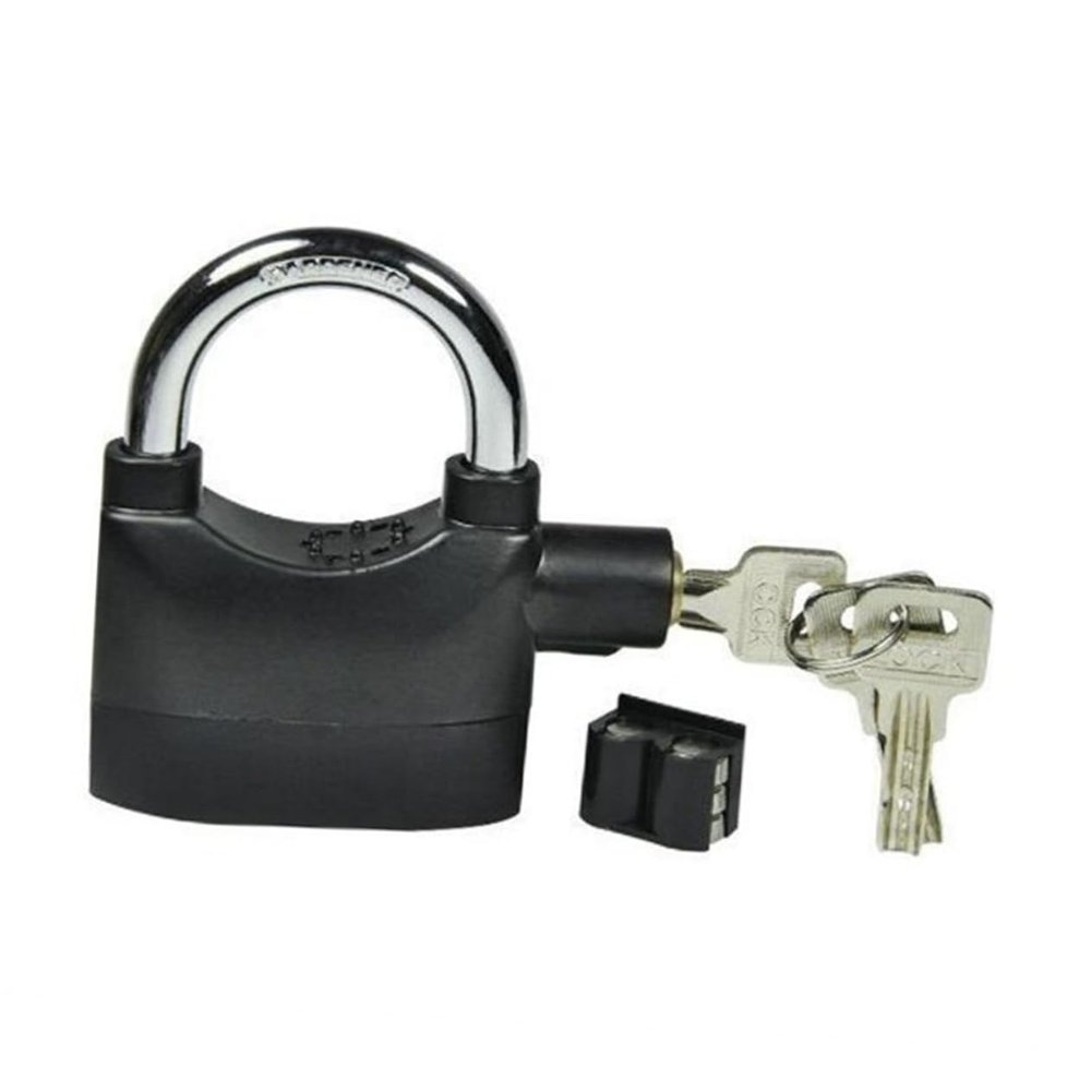Outanaya Alarm Padlock High Decibel Theft Alarm and Rustproof Security Lock for Motorcycles Bicycles Doors and Containers Black