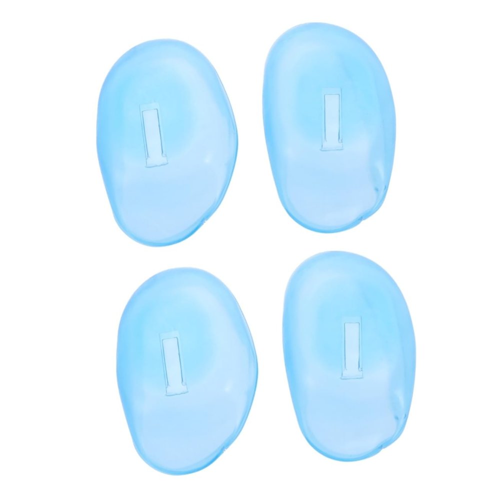 NOLITOY 8 Pairs Ear Shield Waterproof Ear Cover Hair Dyeing Ear Cover Salon Ear Protection Silicone Ear Caps Ear Salon Shower Ear Protector Waterproof Ear Plugs Toner Major, Sky-bluex2pcs