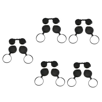 Angoily 5sets Binocular Objective Lens Caps Rubber Covers for Easy to Install Lightweight and Compact for Binoculars Cameras and More