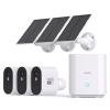 aosu 5MP Solar Security Cameras Wireless Outdoor, 166 Ultra-Wide-Angle, Home Security Camera System 3-Cam Kit with Color Night Vision, Spotlight, No Subscription, Support 2.4G & 5G WiFi Router view 1
