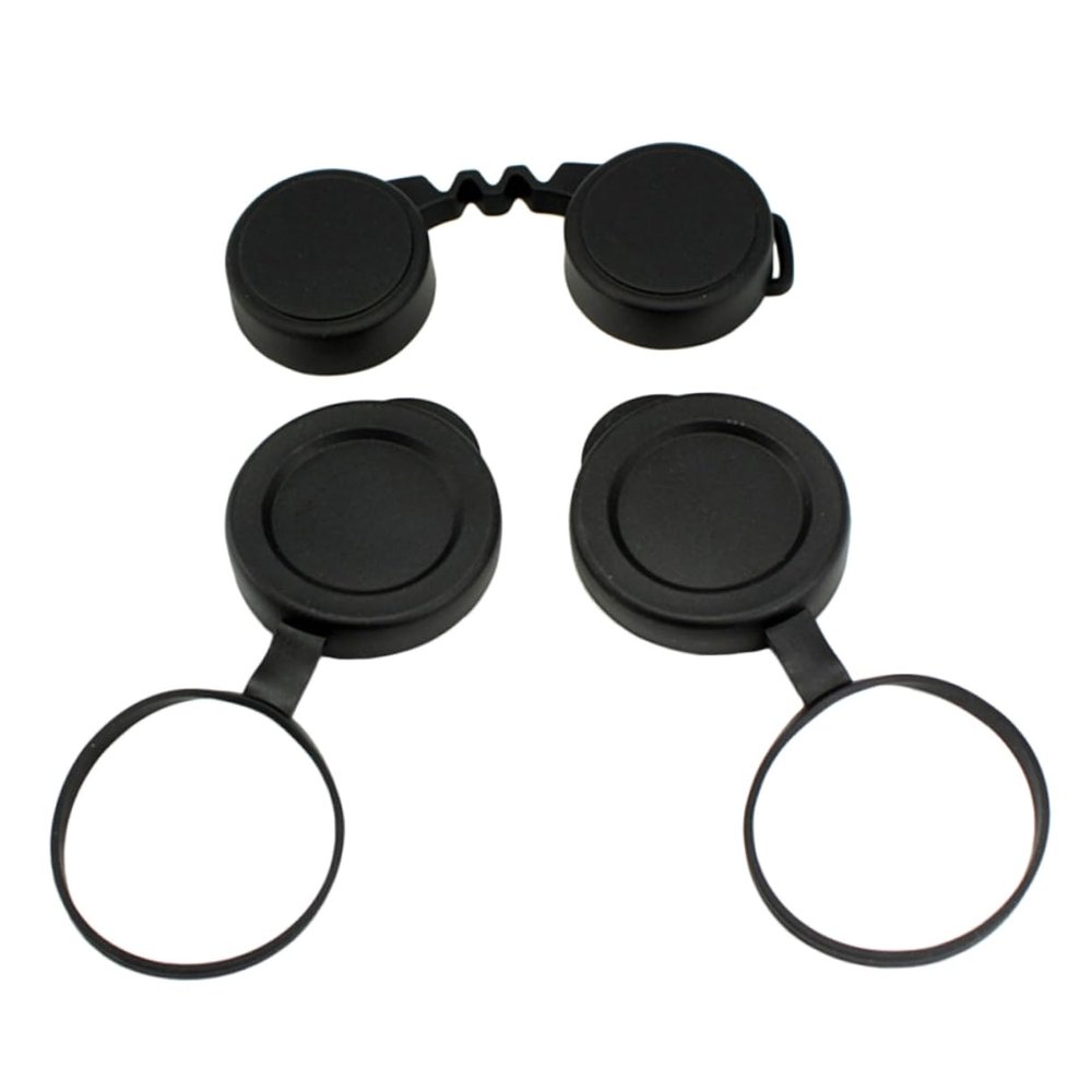 Angoily 4sets Rubber Objective Lens Caps for Binoculars Protective Covers for Models Easy to Install Convenient Lens for Outdoor Activities