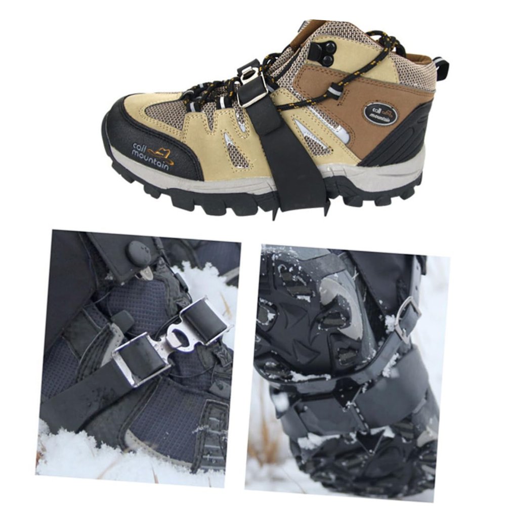 DOITOOL Outdoor Ice Antiskid Shoes Covers Stainless Steel Claws for Sports Shoes Temperature Resistance