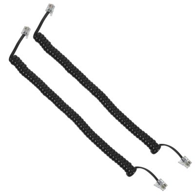 DOITOOL 2pcs Coiled Telephone Cord Soft Phone Line Cable for Landline Phones Stable Signal Transmission Sound Quality Telephone Accessory