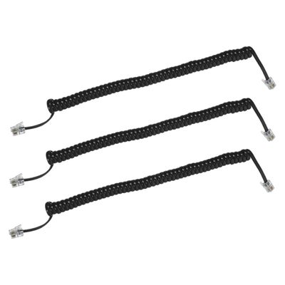 DOITOOL 3pcs Coiled Telephone Cords Durable Landline Phone Cable Easy Installation Telephone Wire with Stable Signal Transmission for Use
