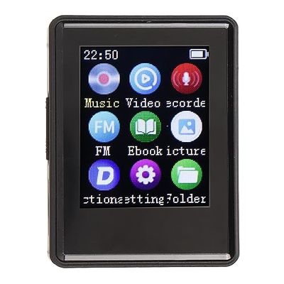 MP3 MP4 Player, Player with Bluetooth 5.0 Sound Decoding Built in HD Speaker Voice Recorder, 1.7inch HD Screen, for Family, Friends, Kids (No Memory)