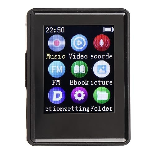 MP3 MP4 Player, Player with Bluetooth 5.0 Sound Decoding Built in HD Speaker Voice Recorder, 1.7inch HD Screen, for Family, Friends, Kids (No Memory)