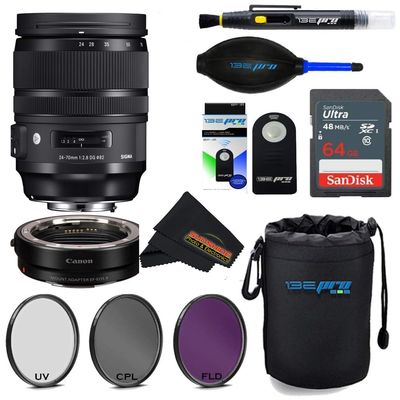 Sigma 24-70mm f/2.8 DG OS HSM Art Lens with Canon RF-Mount Adapter Kit Plus Sunshine Photo Store Basic Bundle Accessories...