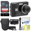 Kodak PIXPRO FZ45 16MP Digital Camera 4X Optical Zoom 27mm Wide Angle 1080P Full HD Video 2.7" LCD Camera (Black) + 64GB Card and Reader + Case + Memory Wallet + Tripod + Cleaning Bundle view 1