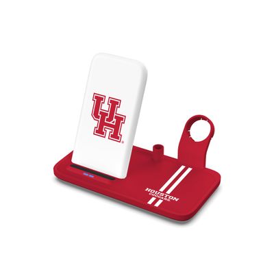 SOAR NCAA 4-in-1 Wireless Charging Docking Station: Fast Charge for iPhone, Apple Watch, Air Pods & Apple Pencil, Houston Cougars
