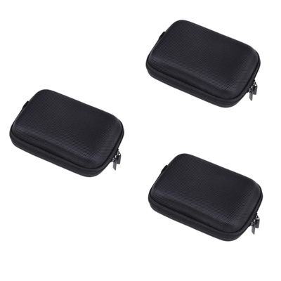 Uonlytech 3pcs Mobile Power Storage Box for Data Cable and Charger Shockproof Hard Disk Organizer Bag Pressure Case for Earbuds and Accessories Black