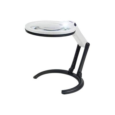 EDCWDTYYEC Magnifying Glass Read Repair Led Desktop with Folding Hand 5.5 Inch Lens with Light Reading Magnifier Magnifying