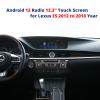 12.3in Blue-ray Touch Screen Car Radio for Lexus ES 2013 to 2018 Android 13 Built-in CarPlay GPS Navigation 4G DSP Plug-and-Play view 2