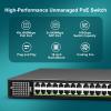 48-Port Gigabit PoE Switch Unmanaged with 2X 1000Mbps Uplink SFP Port, VIMIN 50-Port PoE Ethernet Switch Support IEEE802.3af/at, 400W Power, 100Gbps Switch CapacityPlug and Play, Rack-Mount view 2