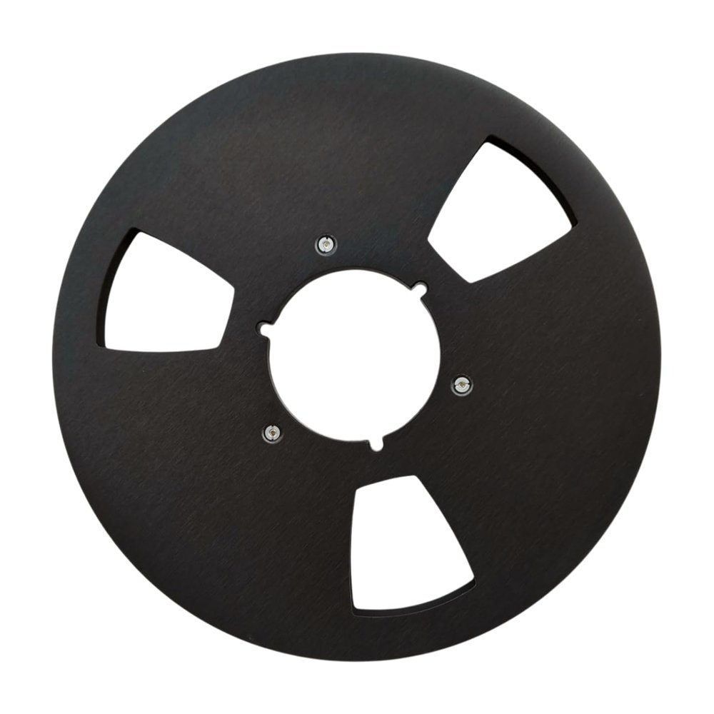 Take Up Reel,1/4" x 10.5" Nab Aluminum Metal Reel,Empty Tape Up Reel to Reel Small Hub Adapter,Nab Open Reel Takeup Reel Aluminum Alloy Audio Takeup Reel Replacement (BLACK)